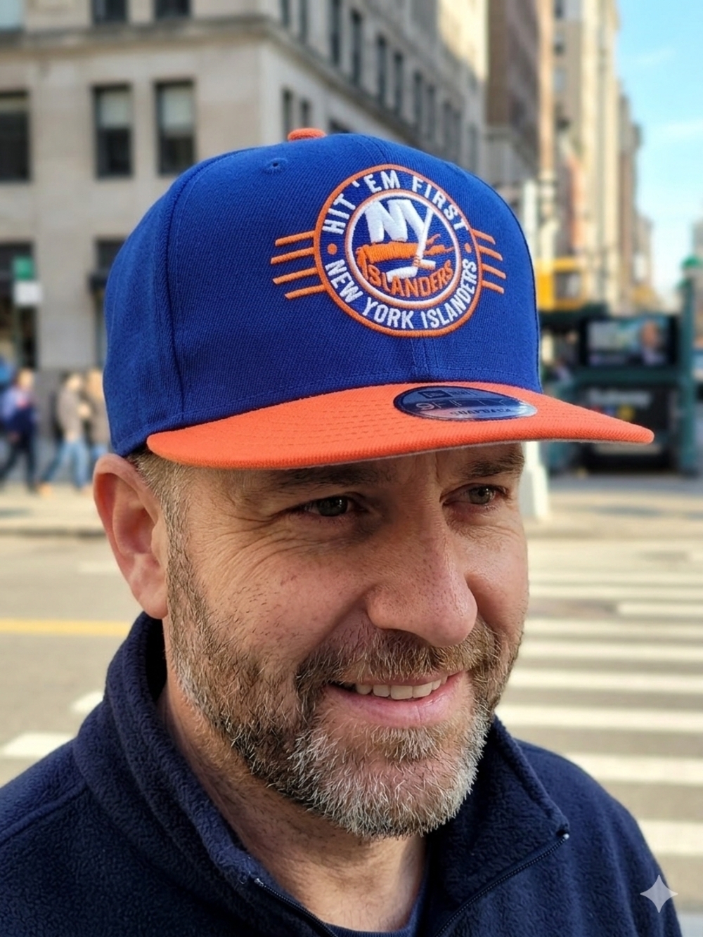 New Era New York Islanders Blue and Orange Snapback Hat